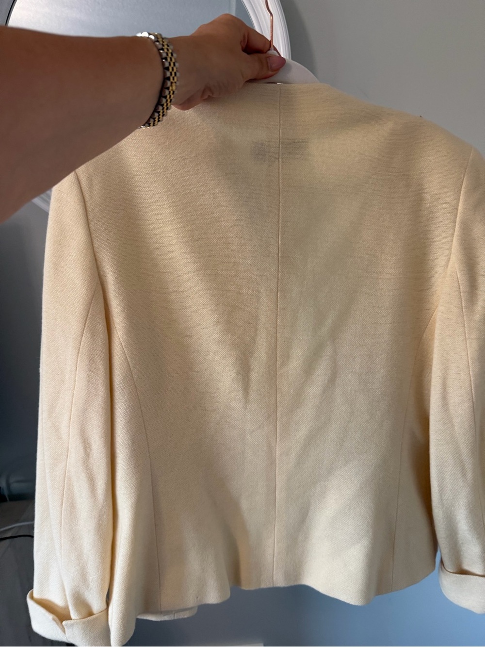 VINTAGE GBR Gibierre Donna Milan Cream Tailored Blazer Jacket - Made in Italy - Picture 9 of 9